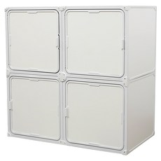 FAmILyLIFE 生活 第2代超耐重快裝式系統組合收納櫃4件組, 簡約白