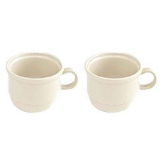 에라토 리츠 손잡이 카페 컬러 머그컵 200ml, 2개, 아이보리