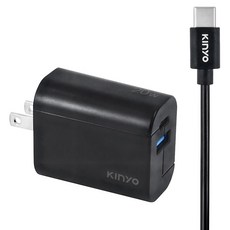 Kinyo 20W 氮化鎵單孔充電組 APDCB-002B, 黑色, 1個
