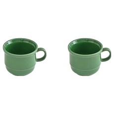 ERATO Ritz附把手咖啡廳風格彩色馬克杯 200ml, 綠色, 2個