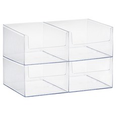 DAILY BLOOM 廚房食品櫃收納箱 整理盒, 4個, 透明