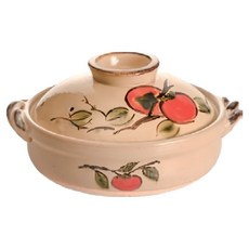 SAJI 佐治陶器 8號深型砂鍋 吉兆柿繪 2.4L, 1個, 25.5cm