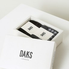 DAKS 男士格紋棉混紡長筒襪 2雙組 DBSS5E921BK