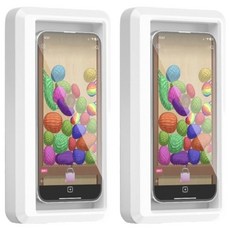 solve living 免鑽孔360度旋轉防霧淋浴觸控手機殼, 2個, 白色