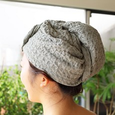 kontex QULM 棉麻混紡吸水速乾包頭巾, 1個, 霧綠色