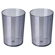 樂居家 簡約透明漱口杯, 2個, 紫色