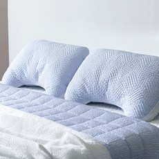 홈랩 기능성 알러지 케어 일체형 퍼펙트 시어서커 어깨편한 기절베개, 1개, 블루 그레이