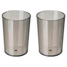 樂居家 簡約透明漱口杯, 2個, 咖啡色