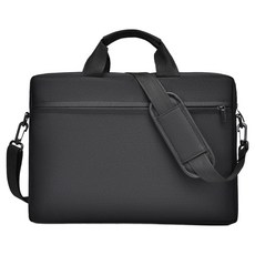 ANTIAN Macbook單肩斜挎大容量手提筆電包/商務防摔電腦包/公事包 可套行李箱 15.6吋, 黑色, 1個