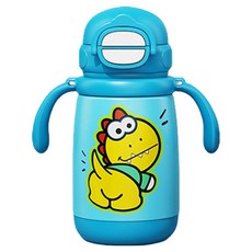 SUNORO 316不銹鋼兒童保溫杯 雙飲設計, 1個, 400ml, 藍色