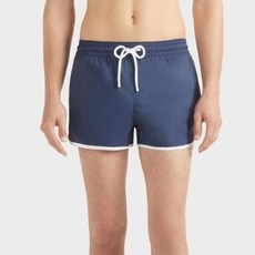 VILEBREQUIN 男士 Vilebrequin Logo 字母印花四角泳褲, 海軍藍