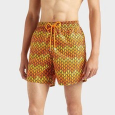vilebrequin 男士龜甲人字紋圖案四角泳褲, 維他命黃