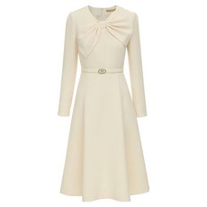 MINIMUM REFLEX 蝴蝶結胸前傘狀連身裙, 象牙白