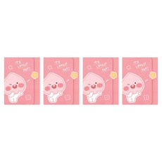 카카오프렌즈 리틀프렌즈 러블리 4단 점착 메모지, 리틀어피치, 140매, 4개