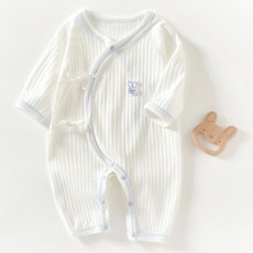 조이멀티 신생아용 토끼패치 면 우주복