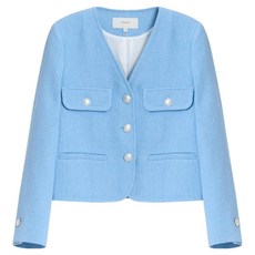 on&on 女款V領粗花呢外套