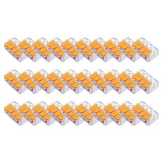 單芯線與絞線兩用 高容量32A槓桿式按壓連接器 Simple 橘色 0.2~4mm 4p, 30個