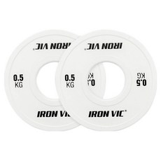 아이언빅 저중량 고무 우레탄 바벨원판, 화이트, 2개, 0.5KG 화이트(2개1세트)