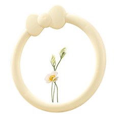 聚財蝴蝶結點綴圓形桌鏡, 黃色