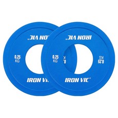 아이언빅 저중량 고무 우레탄 바벨원판, 블루, 2개, 0.25KG 블루(2개1세트)