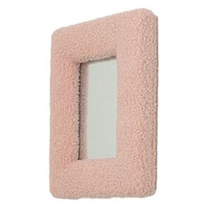 BR FRiEND Fuzzy迷你毛圈布方形壁掛式化妝桌鏡, 粉紅色