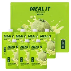 MealIt 蛋白質奶昔 哈密瓜口味 7包入, 1袋, 280g