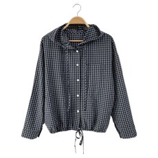 Loves 女款 Dura 格紋連帽抽繩襯衫