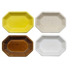 melrose 迷你小菜碟醬料碟兩用4件組, 1套, 黃色, 米色, 棕色, 白色