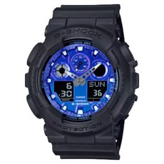 CASIO 卡西歐 G-SHOCK 雙顯系列 熾熱耀眼 搶眼火焰 熾焰藍 手錶 GA-100FL-1A