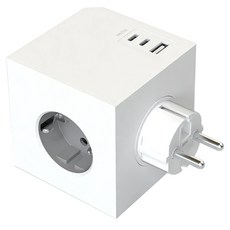 KUMHO Beongaepyo 高速充電 大容量 插座型 New Cube 3孔延長線 E37, 經典白, 11.6cm, 1個