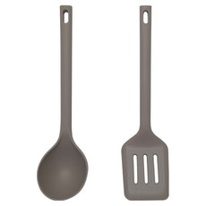 BELLOVIE Cook Harmony 矽膠廚具2件組, 深灰色, 1個, 湯勺 + 鍋鏟