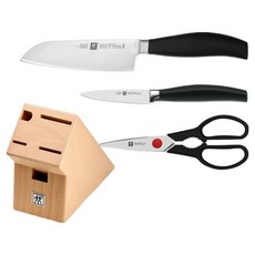 ZWILLING 雙人 雙人 五星 4件式刀具組 HK1032312, 1套, 亞洲式菜刀 18cm + 水果刀 10cm + 剪刀 9.5cm + 刀座