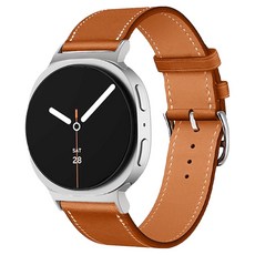LuA lovel Galaxy Watch Classic 單圈混合皮革錶帶, 棕色
