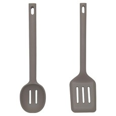 BELLOVIE Cook Harmony 矽膠廚具2件組, 深灰色, 1個, 鍋鏟 + 料理匙
