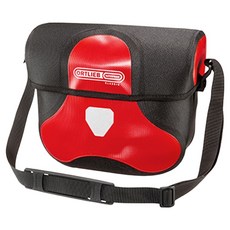 ORTLIEB Ultimate 亮面防水車把袋 肩背兩用包 不含零件 德國製 F3121 M 7L, 1個, 紅色 + 黑色