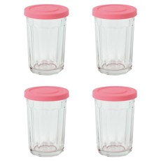 Joliema Twinkle Jar 密封玻璃瓶 粉紅色, 620ml, 4個