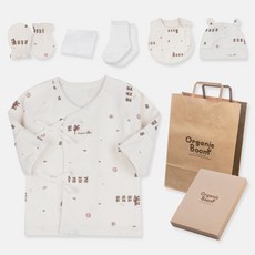 Organic Boom 幼兒款青蛇海蛇肚衣+帽子+圍兜+手套+襪子+手帕+盒子+購物袋組 夏季用