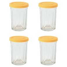 Joliema 矽膠蓋密封玻璃瓶 黃色 Twinklejar, 620ml, 4個