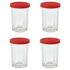 Joliema Twinkle Jar 密封玻璃瓶 紅色, 620ml, 4個