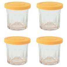 Joliema 矽膠蓋密封玻璃瓶 黃色 Twinklejar, 300ml, 4個