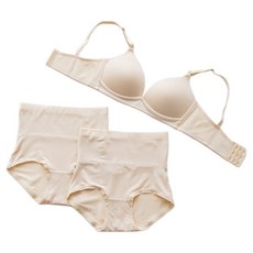 麥樂謬大尺碼涼感人造絲胸罩 + 高腰內褲2件組