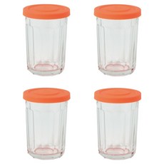 Joliema Twinkle Jar 密封玻璃瓶 橘色, 620ml, 4個