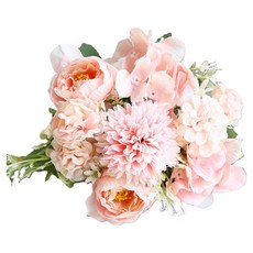 미소로운 조화 웨딩 부케, 믹스 핑크, 1개