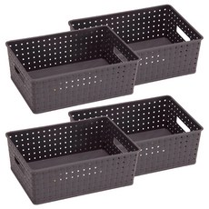 Holmes Korea Breda堅固的BPA FREE儲藏室置物籃, 深棕色, 4個