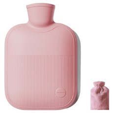 Shopping Doctor 防漏保溫熱敷熱水袋 + 柔軟絨毛保護套組 櫻桃粉 1L, 1套