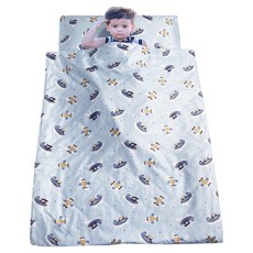 C.D.BABY 佳登 幼稚園三件式午休墊, 飛機灰藍