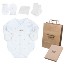 Organic Boom 四季 馬年 新生兒連身衣 + 圍兜 + 防抓手套 + 襪子 + 手帕 + 禮盒組 + 提袋