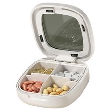 리치쌀봉 簡約高級透明星期藥盒 4格 白色 7.5 x 7.5 x 2.5 cm, 1個