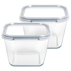발룬피니 내열강화유리 김치통 밀폐용기, 920ml, 2개