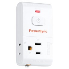 PowerSync 包爾星克 2P + 3P防雷擊三面壁插 TCM12K9, 1個, 9cm, 白色